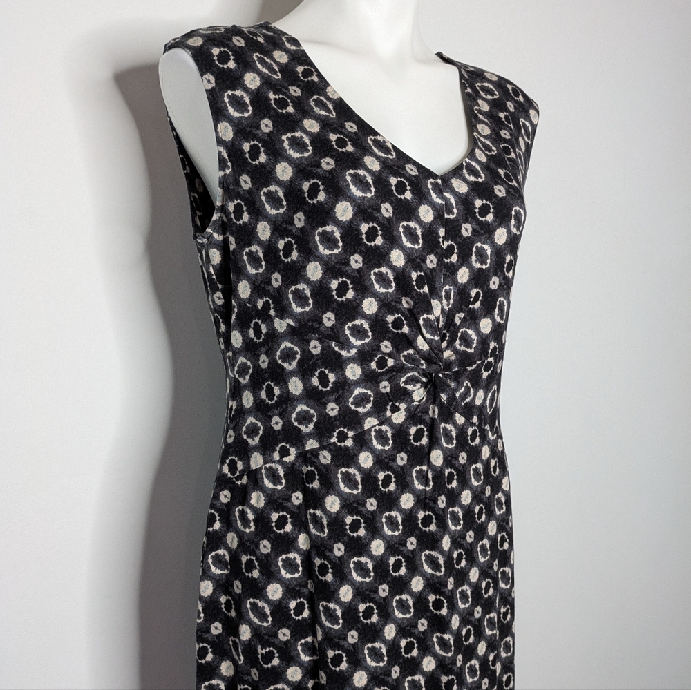 Nic & Zoe Black White Blue Abstract Sleeveless Knee Length Dress LP - Picture 4 of 8